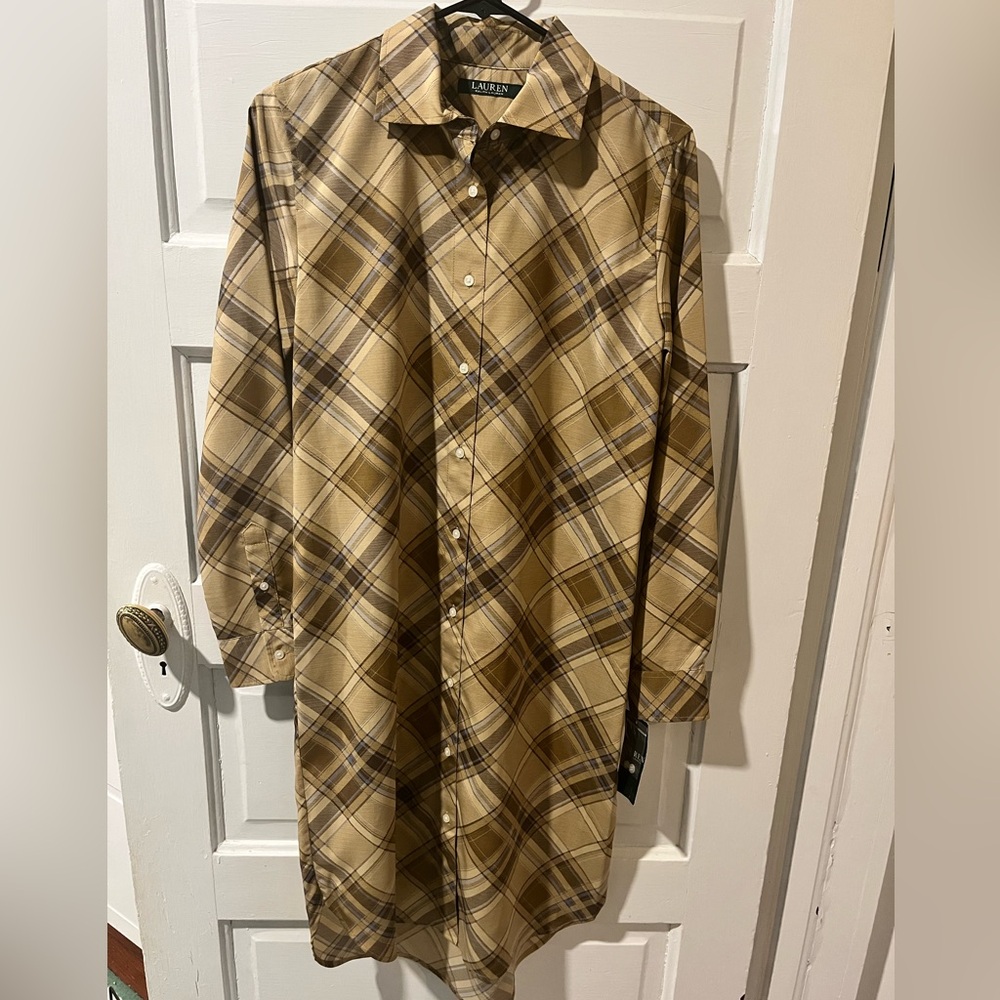 Ralph Lauren Plaid Button Down Dress NWT